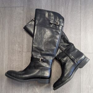 Enzo Angioloni Black.Leather Riding Boots Size 9